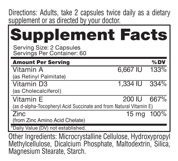 Buy Vitamins A, D & E with Zinc Supplement Online Multivitamin